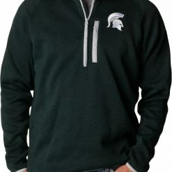 New 😍 Columbia Men's Michigan State Spartans Green Canyon Point Half-Zip Pullover Fleece Jacket 🔔