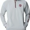 Promo ❤️ Columbia Men's Texas A&M Aggies Grey PFG Terminal Tackle Quarter-Zip Pullover 👕 Shirt 🔥