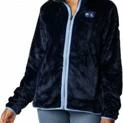 Coupon 🧨 Columbia 👩 Women's North Carolina Tar 👠 Heels Navy Fire Side Sherpa Full-Zip Jacket 👍