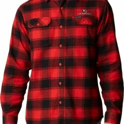 Wholesale 😍 Columbia Men's Georgia Bulldogs Red Plaid Flare Gun Flannel Button Down Long Sleeve 👕 Shirt 👏