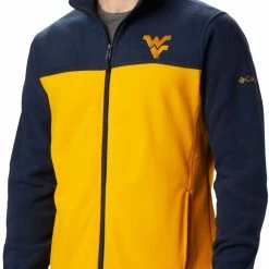 Buy 🌟 Columbia Men's West Virginia Mountaineers Blue Flanker Full-Zip Fleece Jacket 😉