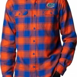 Top 10 👍 Columbia Men's Florida Gators Blue Plaid Flare Gun Flannel Button Down Long Sleeve 👕 Shirt 🎉