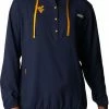 New 🎁 Columbia 👩 Women's West Virginia Mountaineers Blue PFG Tamiami Quarter-Snap Long Sleeve Hooded 👕 Shirt 😍