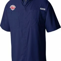 Best Pirce ✔️ Columbia Men's Ole Miss Rebels 2022 NCAA ⚾ Baseball Men's College World Series Champions Tamiami Button Down 👕 Shirt 🌟