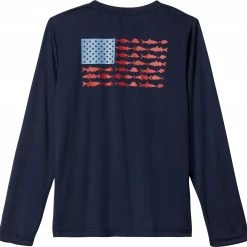 Best Pirce 💯 Columbia Boys' Tackle Fish Flag Long Sleeve 👚 Shirt Black/graphite 🎉