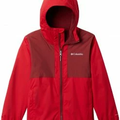 New ๐ Columbia Boys' Rainy Trails Lined Jacket Mountain Red ๐