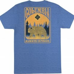 Coupon 🔔 Columbia Men's BurgleGraphic T-Shirt Super Blue Heather 🥰